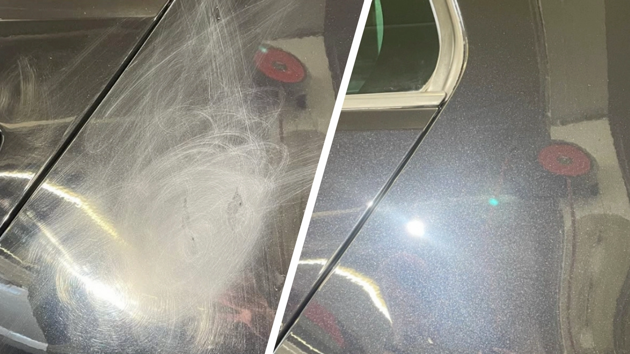 Kratzerentfernung Vorher-Nachher - Professionelle Lackpolitur zur Entfernung von Kratzern und Swirls